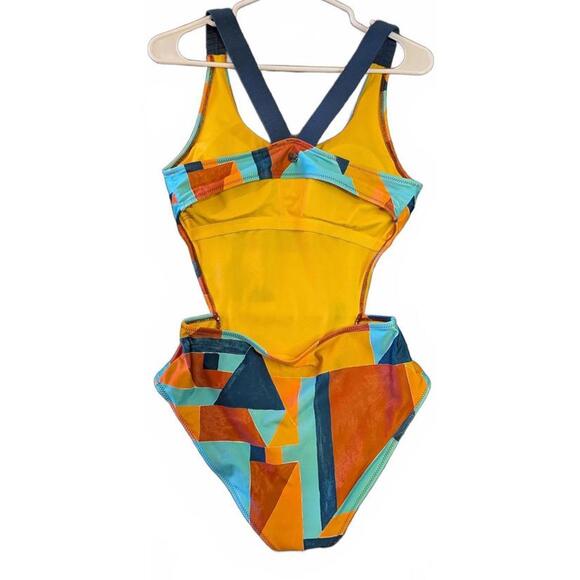 Prana Women's Size M Vibrant Geometric Sexy One-Piece Swimsuit - Picture 2 of 7